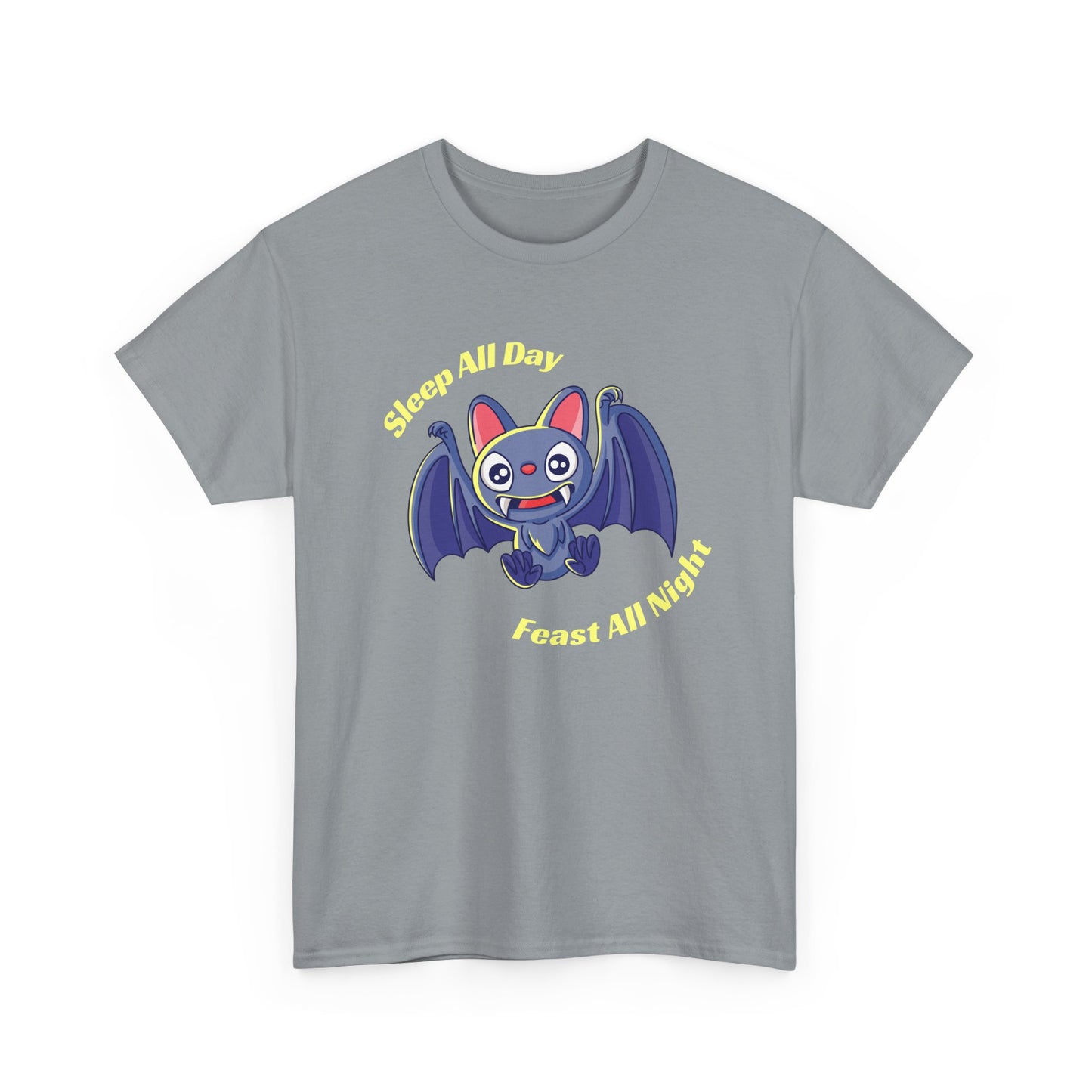 Cute Bat Unisex Heavy Cotton Tee - Fun Graphic Tee, Halloween Costume Shirt, Gift for Kids, Animal Lover Tee, Everyday Casual Wear