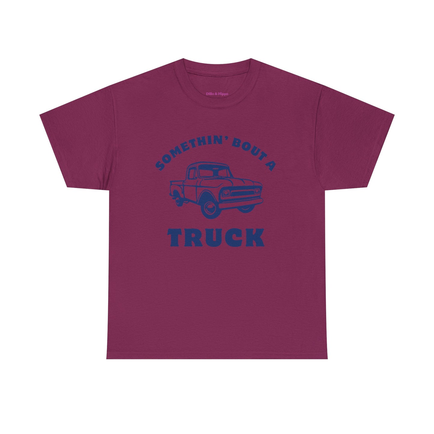 Somethin' Bout a Truck - Navy Pickup // Unisex Heavy Cotton Tee - Perfect for Truck Lovers