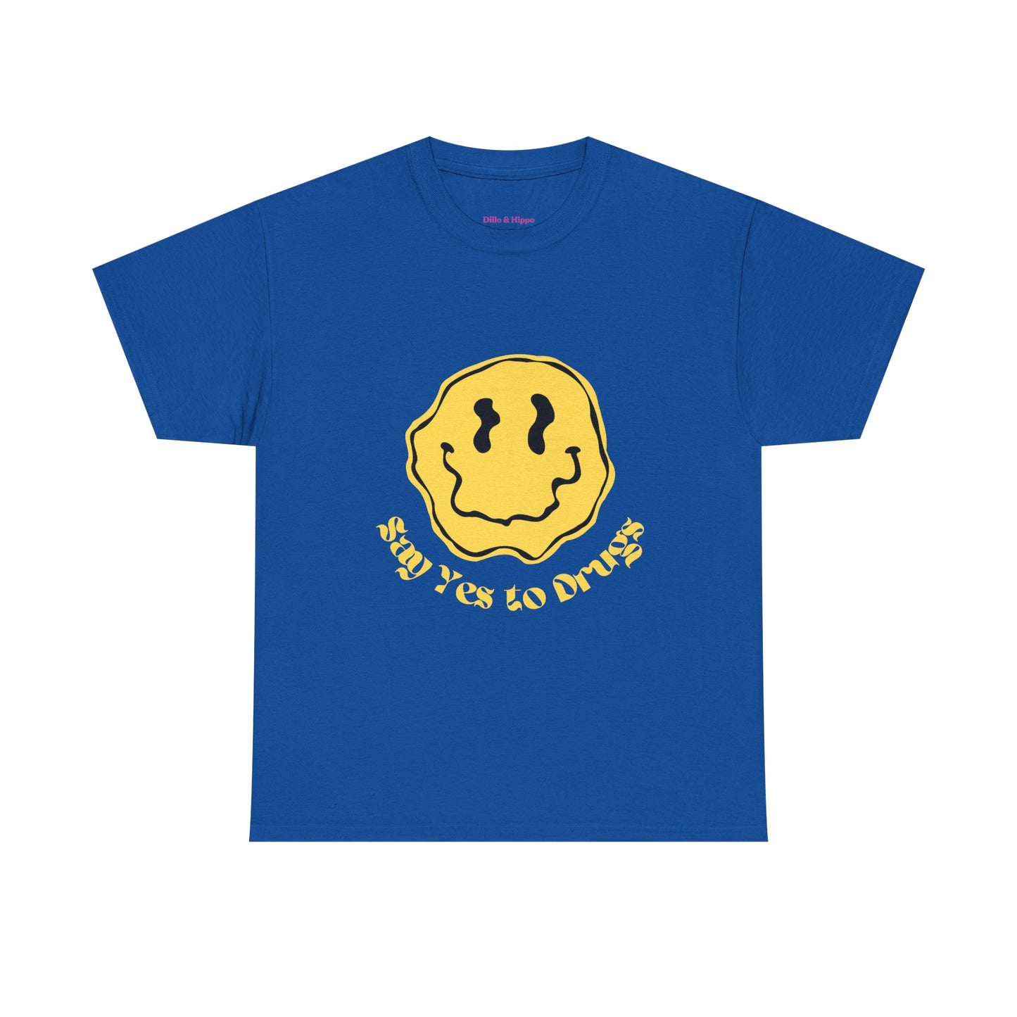Say Yes to Drugs // Unisex Heavy Cotton Tee - Happy Smiley Face Graphic T-Shirt