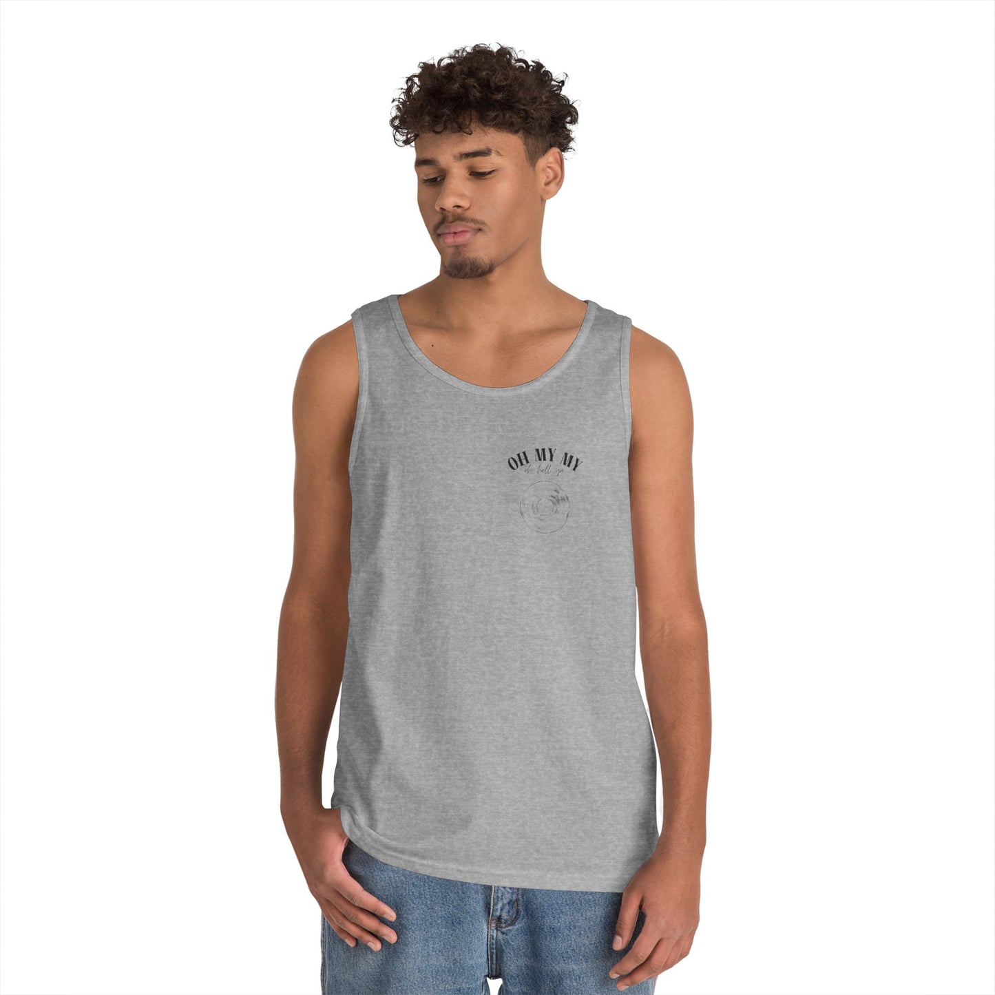 Oh My My - Pocket Placement Cool Vinyl Record // Unisex Heavy Cotton Tank Top - Graphic Tee