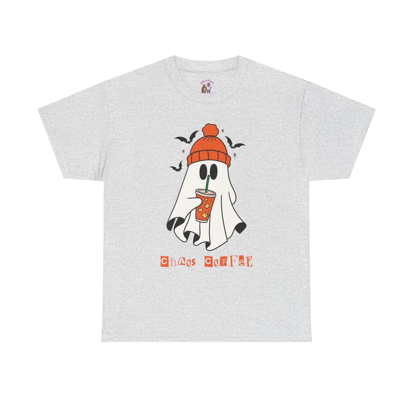 Ghostly Chill Unisex Heavy Cotton Tee, Halloween Shirt, Casual Wear, Fall Fashion, Cute Ghost Tee, Spooky Vibes