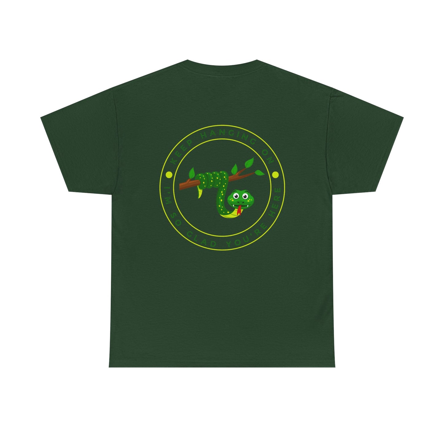 Keep Hanging On - Snake // Unisex Heavy Cotton Tee - Positive Message T-Shirt