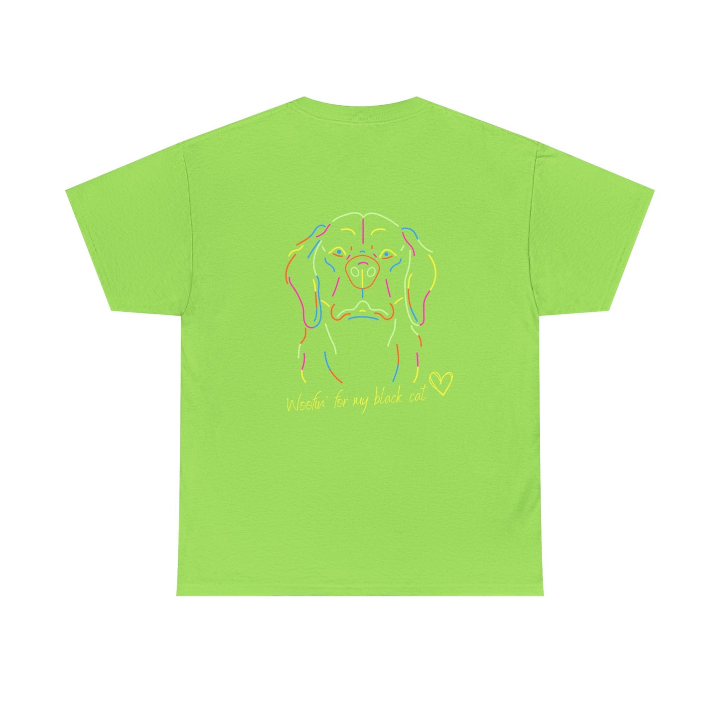 Golden Retriever Woofin' For My Black Cat // Unisex Heavy Cotton Tee - Relationship Dynamics