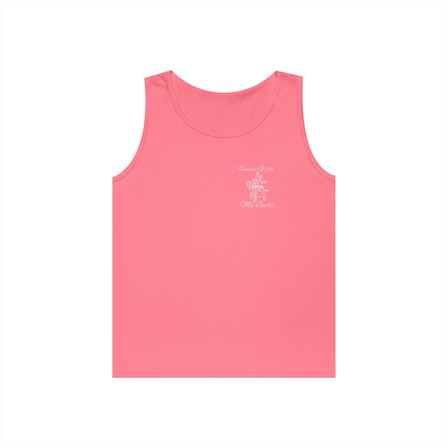 Hangin' With My Buds // Happy Plant Lover Unisex Heavy Cotton Tank Top - Perfect for Gardening Enthusiasts