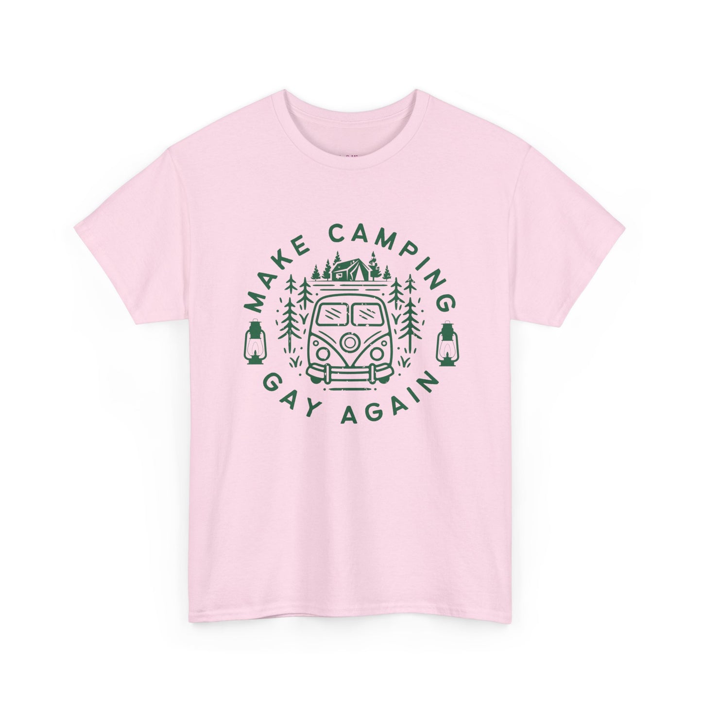 Make Camping Gay Again // Unisex Heavy Cotton Tee - Fun Outdoor Pride Shirt
