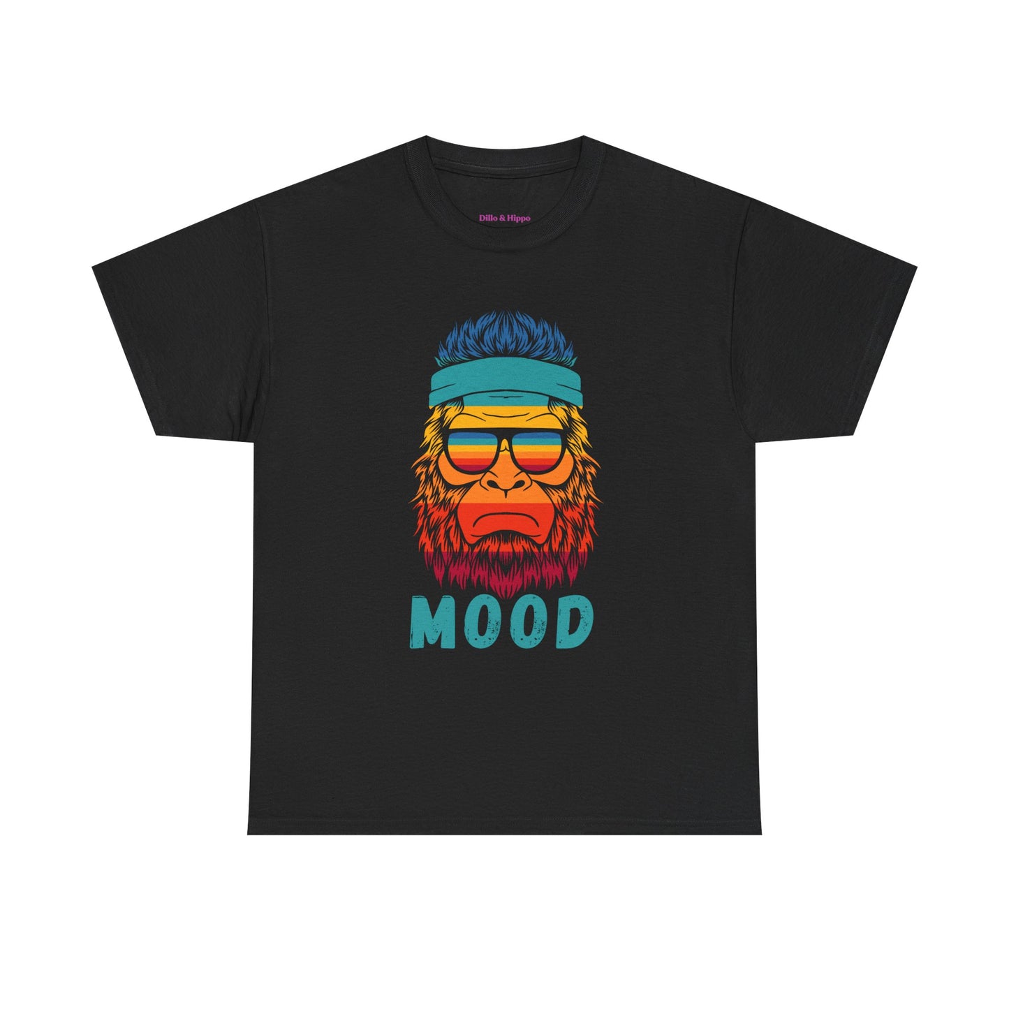 Bigfoot Mood // Retro Mood Unisex Heavy Cotton Tee - Colorful Graphic T-Shirt