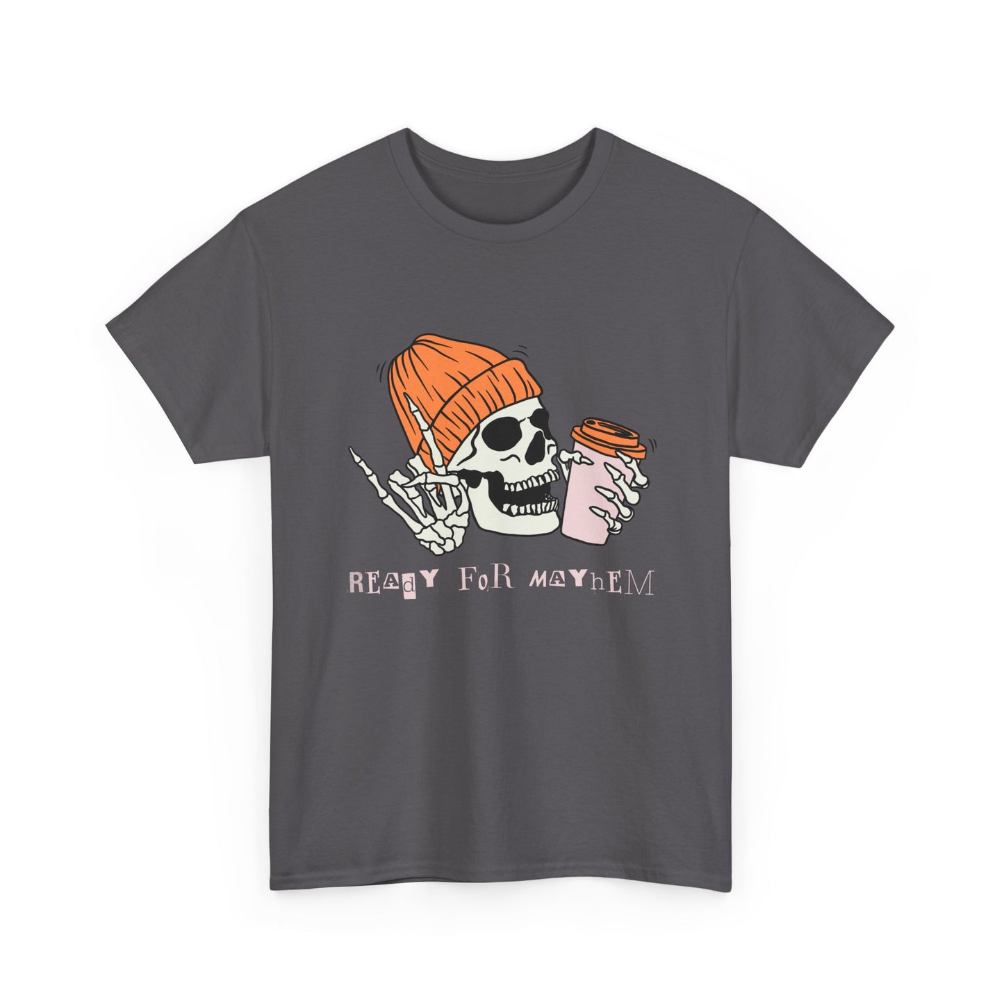 Skull Graphic Tee, Unisex Heavy Cotton, Casual Streetwear, Grunge Aesthetic, Halloween Costume, Gift for Him/Her