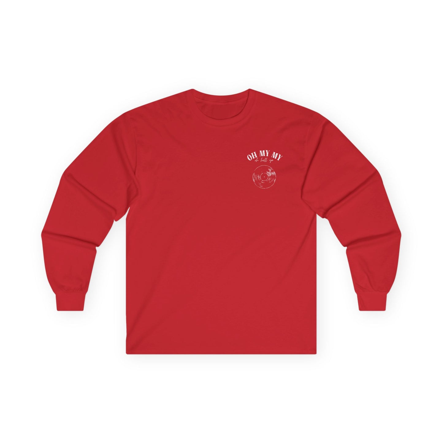 Oh My My - Pocket Placement // Unisex Long Sleeve Tee - Retro Vinyl Graphic