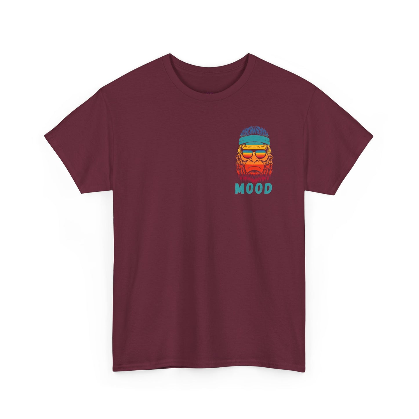 Bigfoot Mood - Pocket Placement // Retro Mood Unisex Heavy Cotton Tee - Colorful Graphic T-Shirt