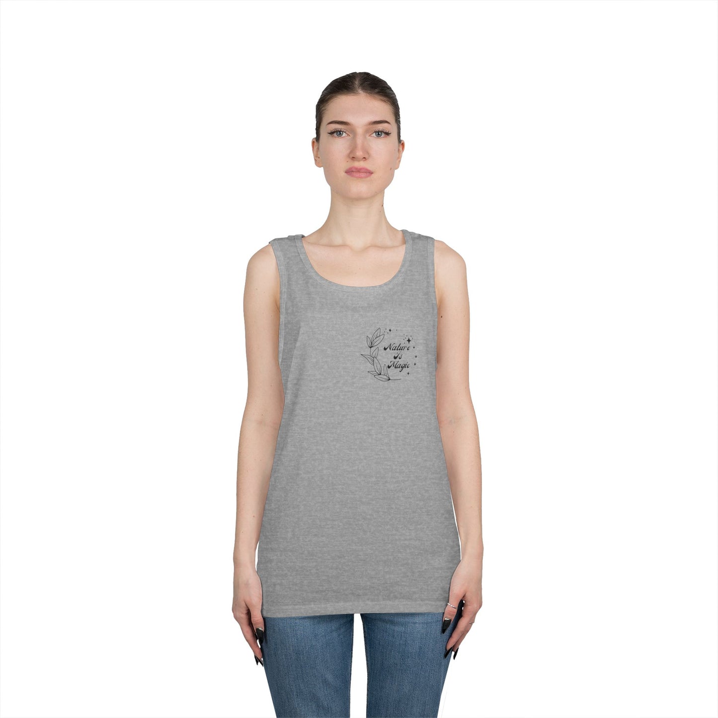 Nature is Magic - Pocket Placement // Unisex Heavy Cotton Tank Top - Design for Outdoor Lovers