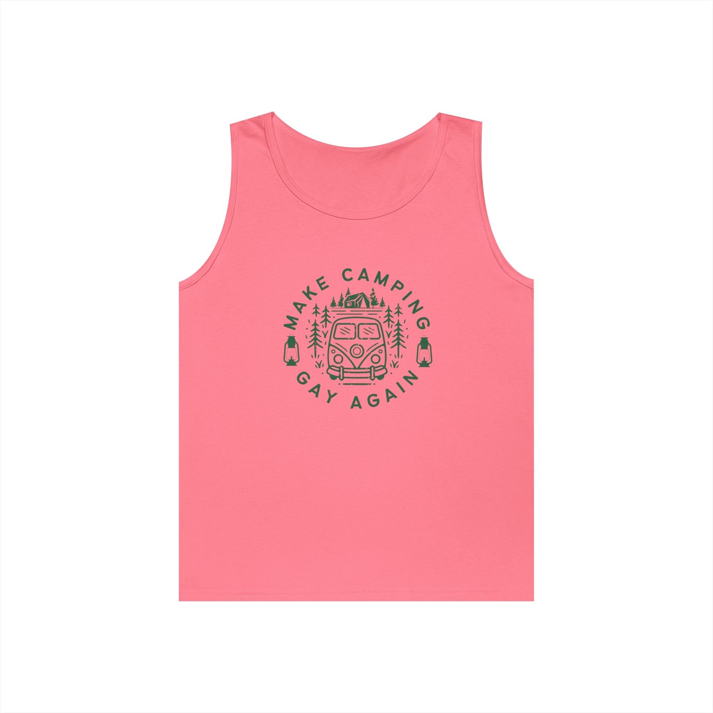 Make Camping Gay Again // Unisex Heavy Cotton Tank Top - Pride Outdoor Apparel