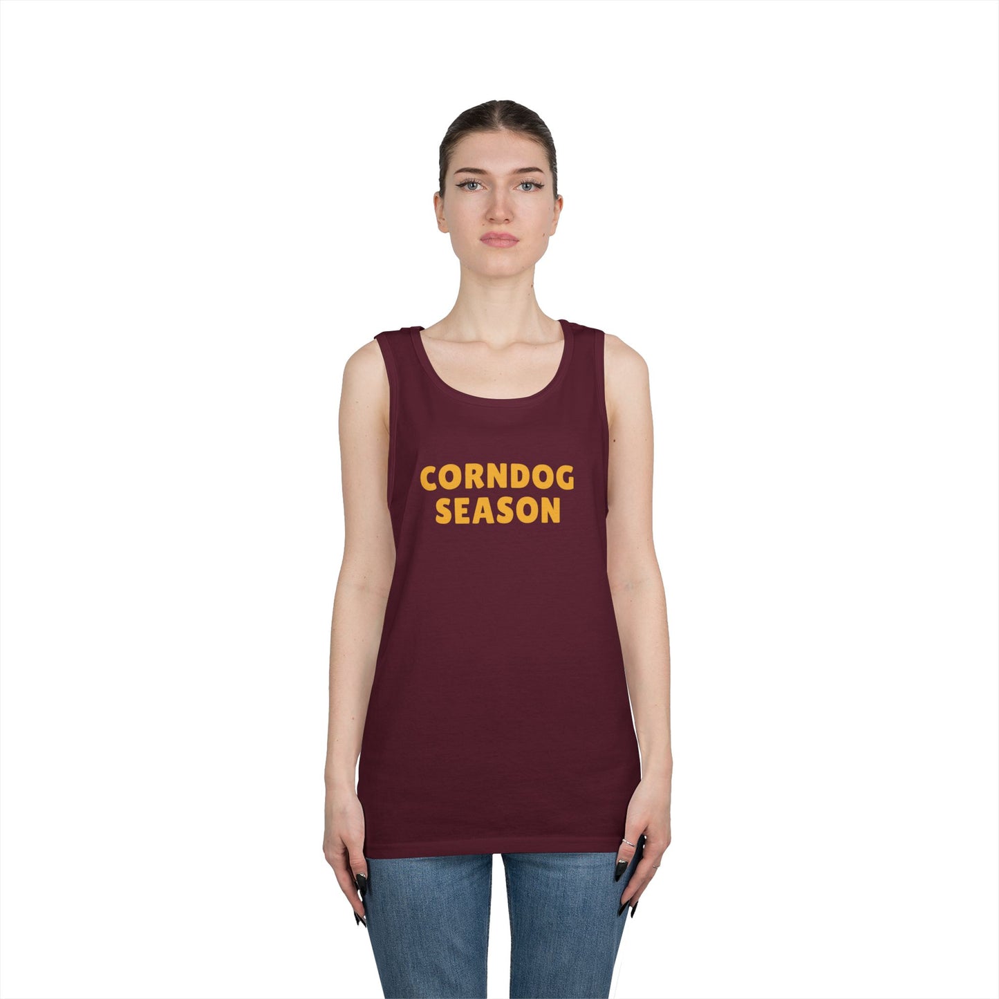 Corndog Season Unisex Heavy Cotton Tank Top - Fun Summer Apparel