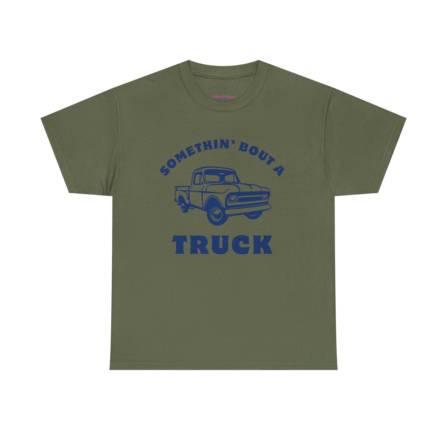 Somethin' Bout a Truck - Navy Pickup // Unisex Heavy Cotton Tee - Perfect for Truck Lovers