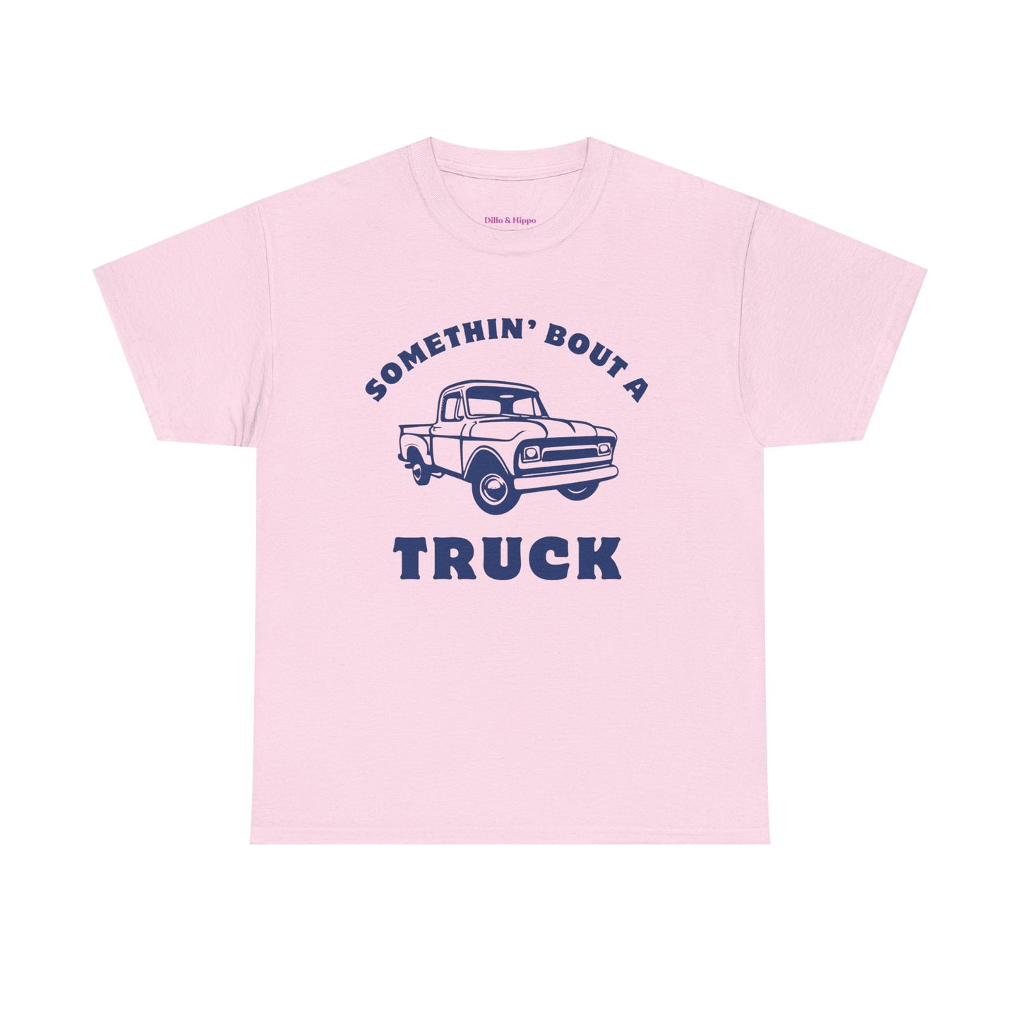 Somethin' Bout a Truck - Navy Pickup // Unisex Heavy Cotton Tee - Perfect for Truck Lovers