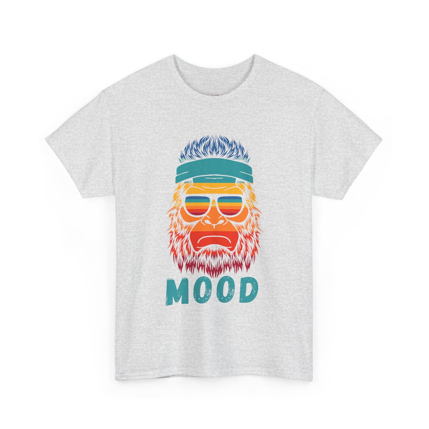 Bigfoot Mood // Retro Mood Unisex Heavy Cotton Tee - Colorful Graphic T-Shirt