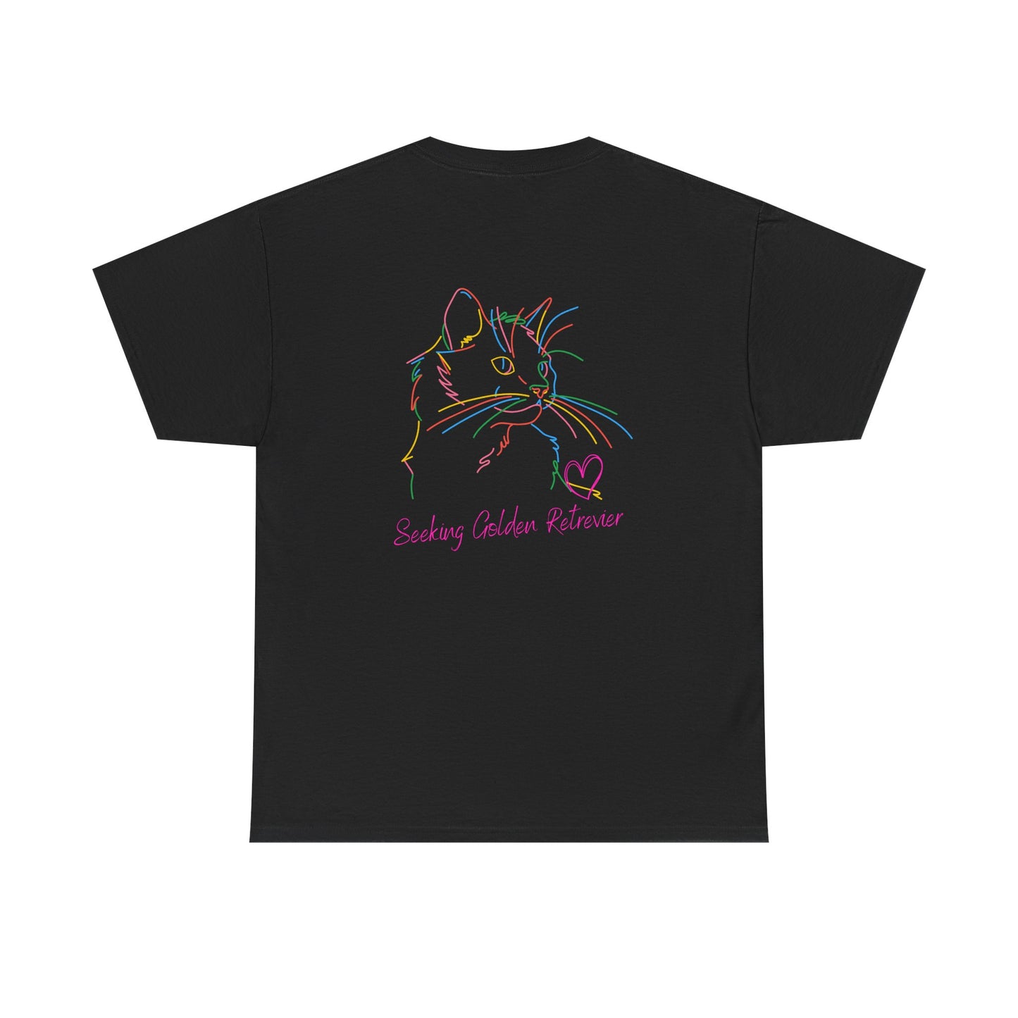 Black Cat Seeking My Golden Retriever // Unisex Heavy Cotton Tee - Relationship Dynamics