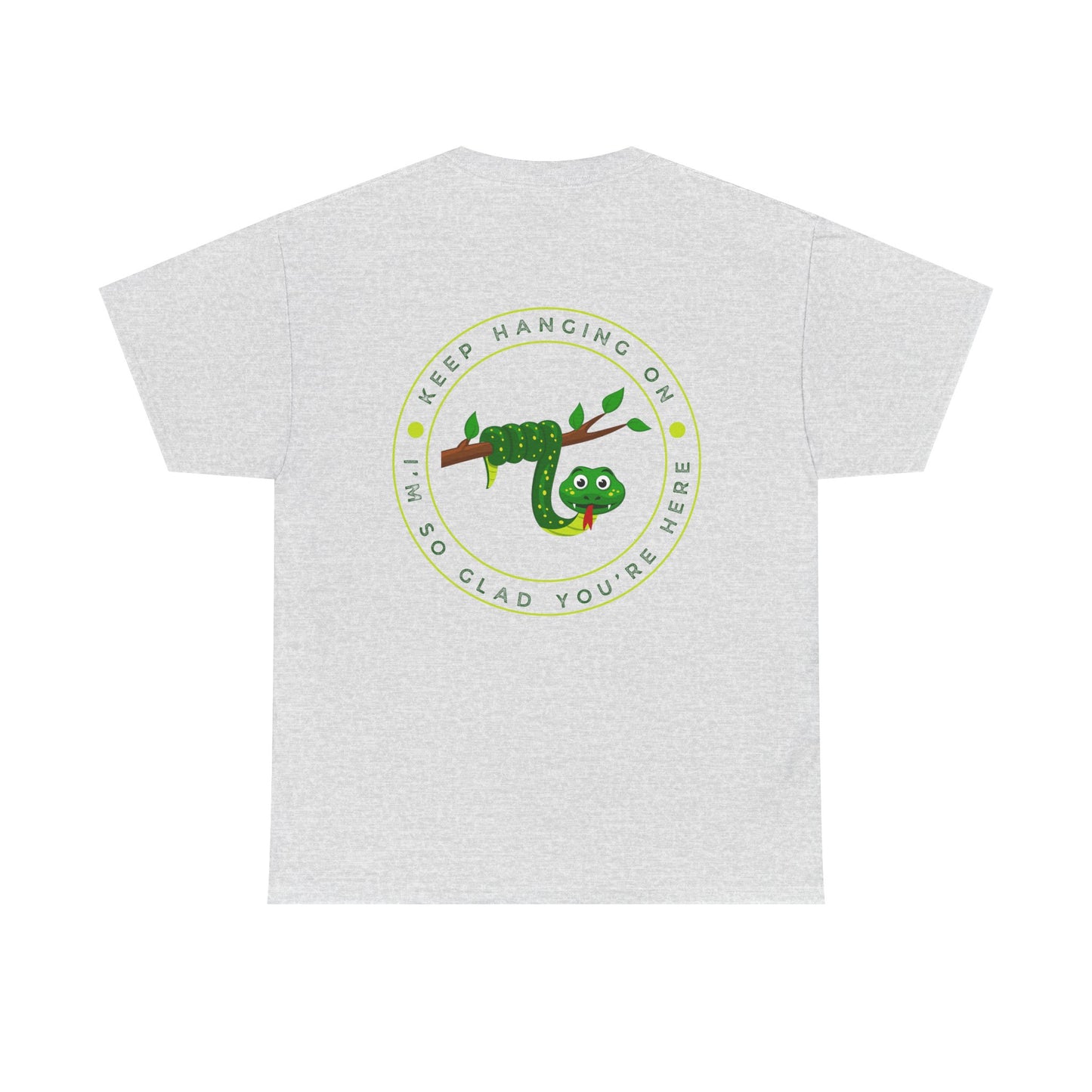 Keep Hanging On - Snake // Unisex Heavy Cotton Tee - Positive Message T-Shirt