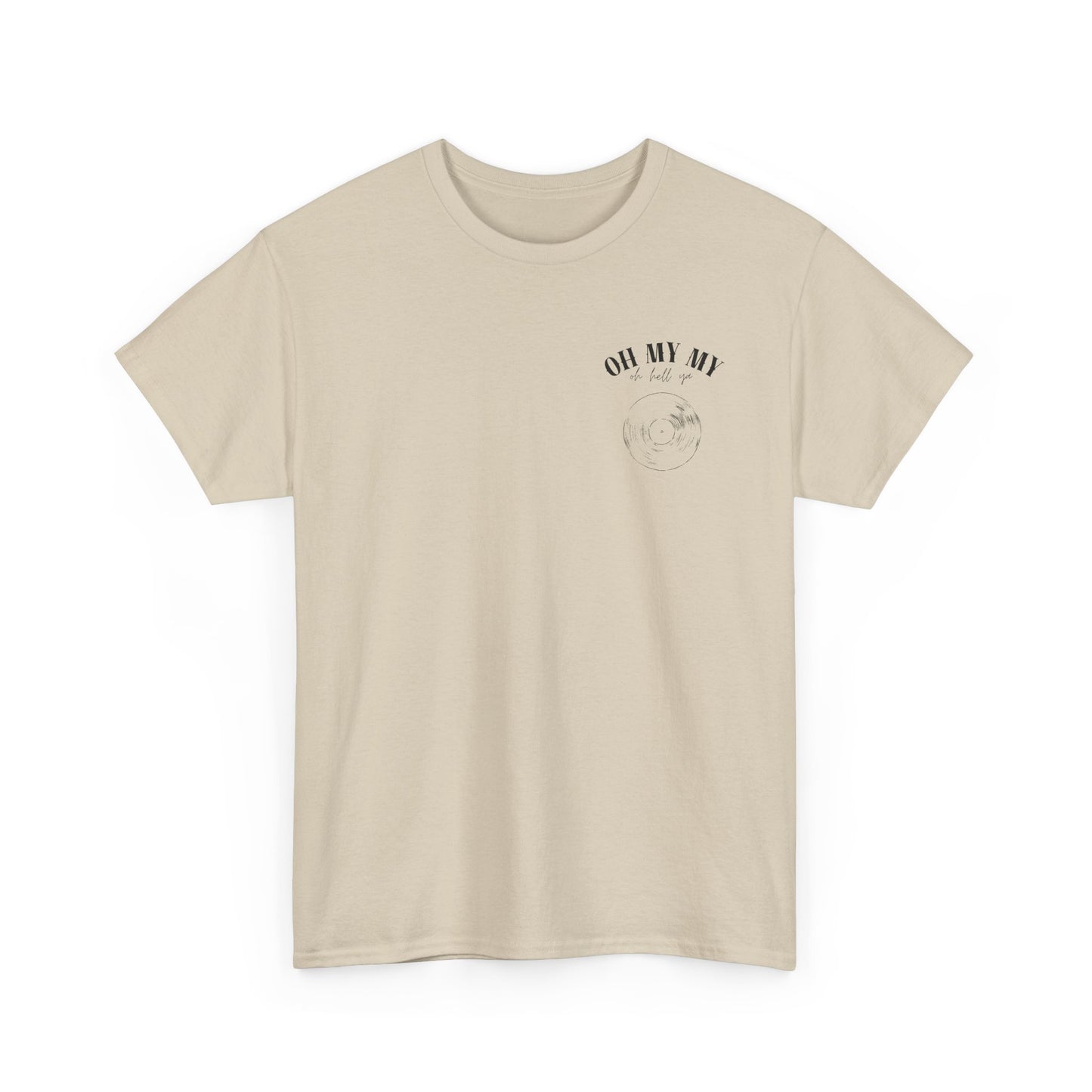 Oh My My Vintage Vinyl Graphic - Pocket Placement // Unisex Heavy Cotton Tee - Perfect for Music Lovers