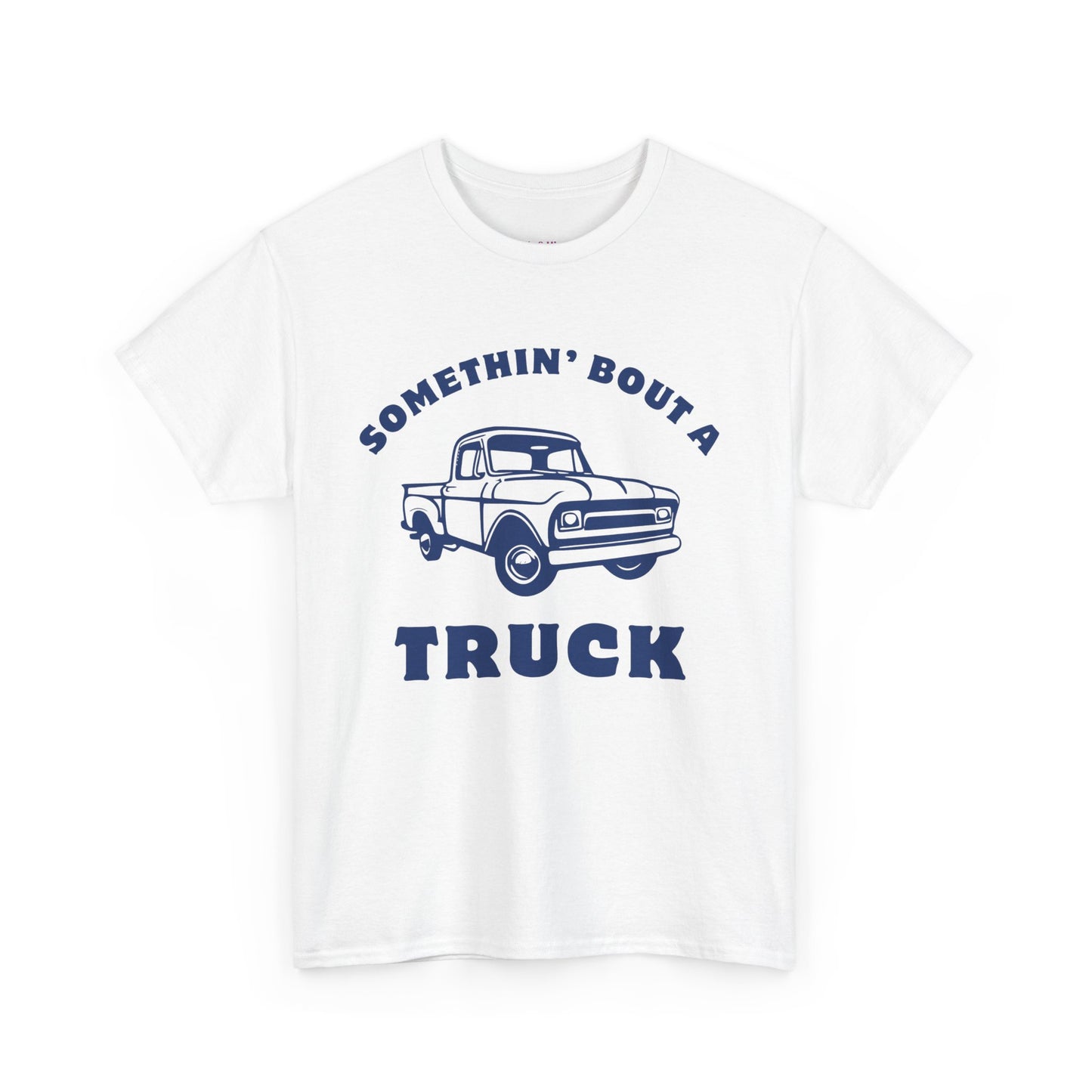Somethin' Bout a Truck - Navy Pickup // Unisex Heavy Cotton Tee - Perfect for Truck Lovers