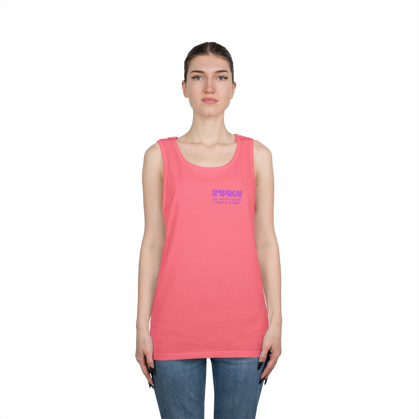 Improv, "Yes, And" Double-sided // Vibes Unisex Heavy Cotton Tank Top