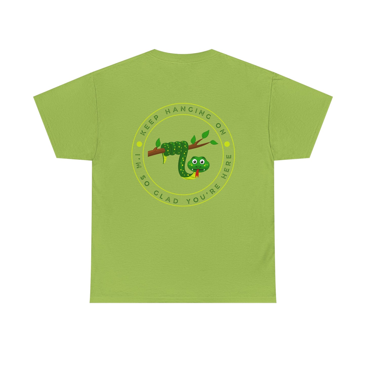Keep Hanging On - Snake // Unisex Heavy Cotton Tee - Positive Message T-Shirt