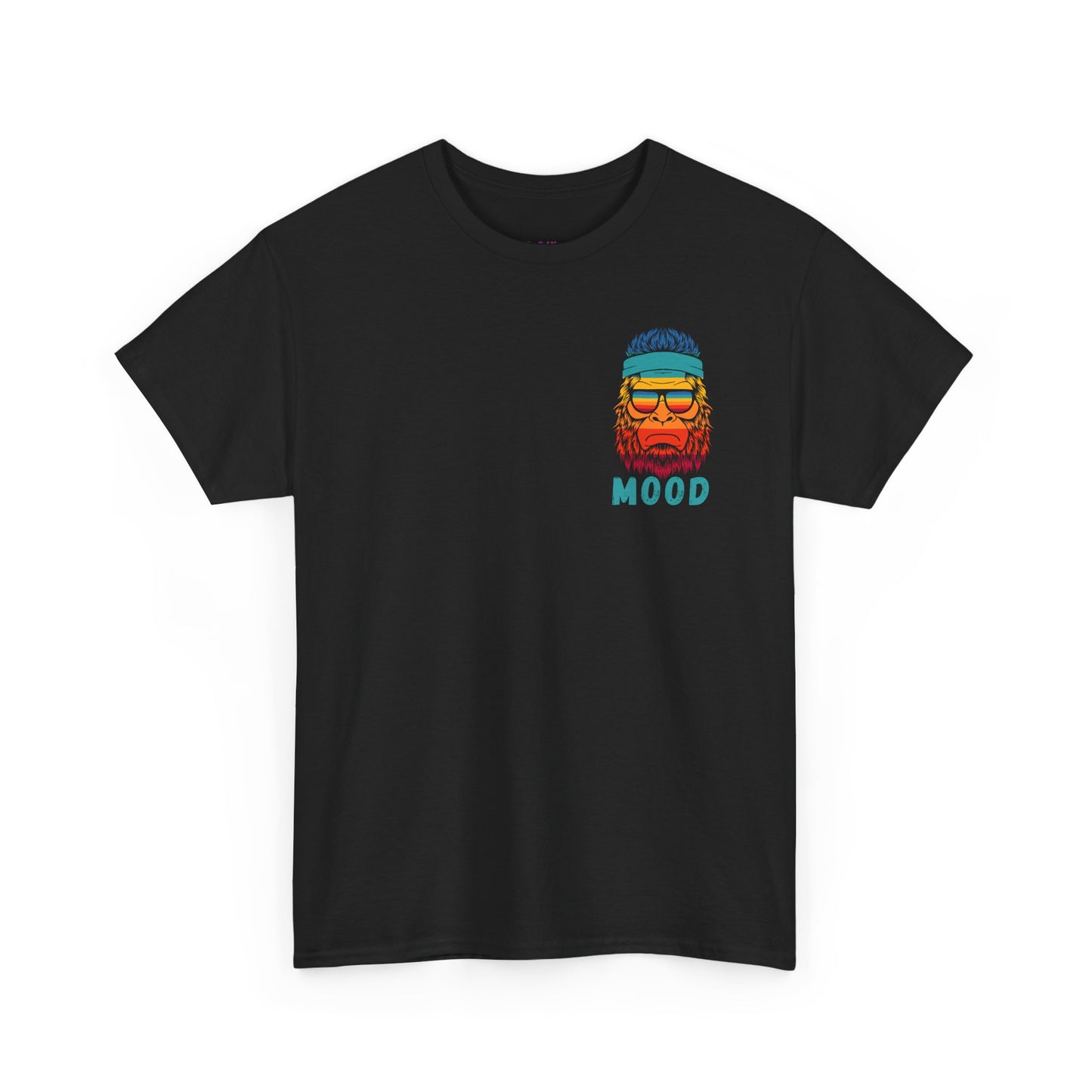 Bigfoot Mood - Pocket Placement // Retro Mood Unisex Heavy Cotton Tee - Colorful Graphic T-Shirt