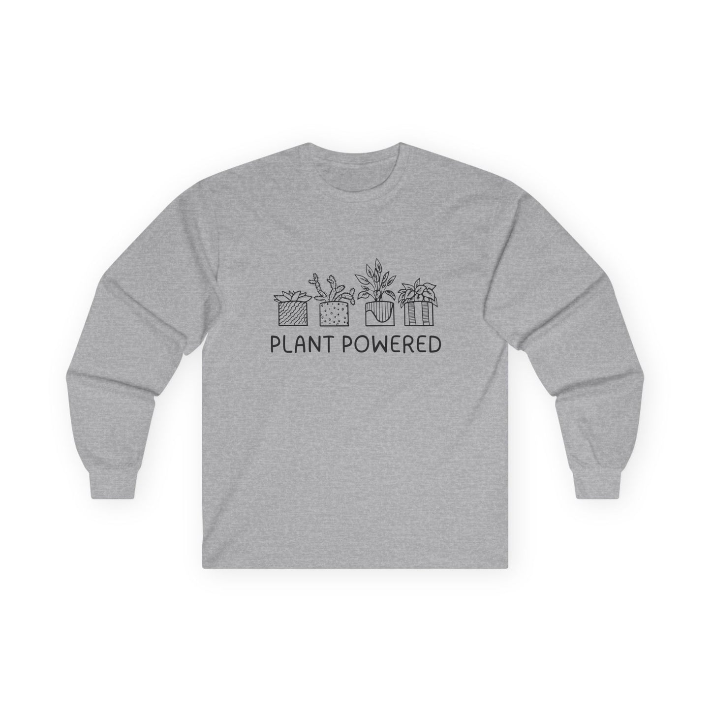 Plant Powered // Unisex Long Sleeve Tee - Eco-Friendly Plant Lovers Shirt