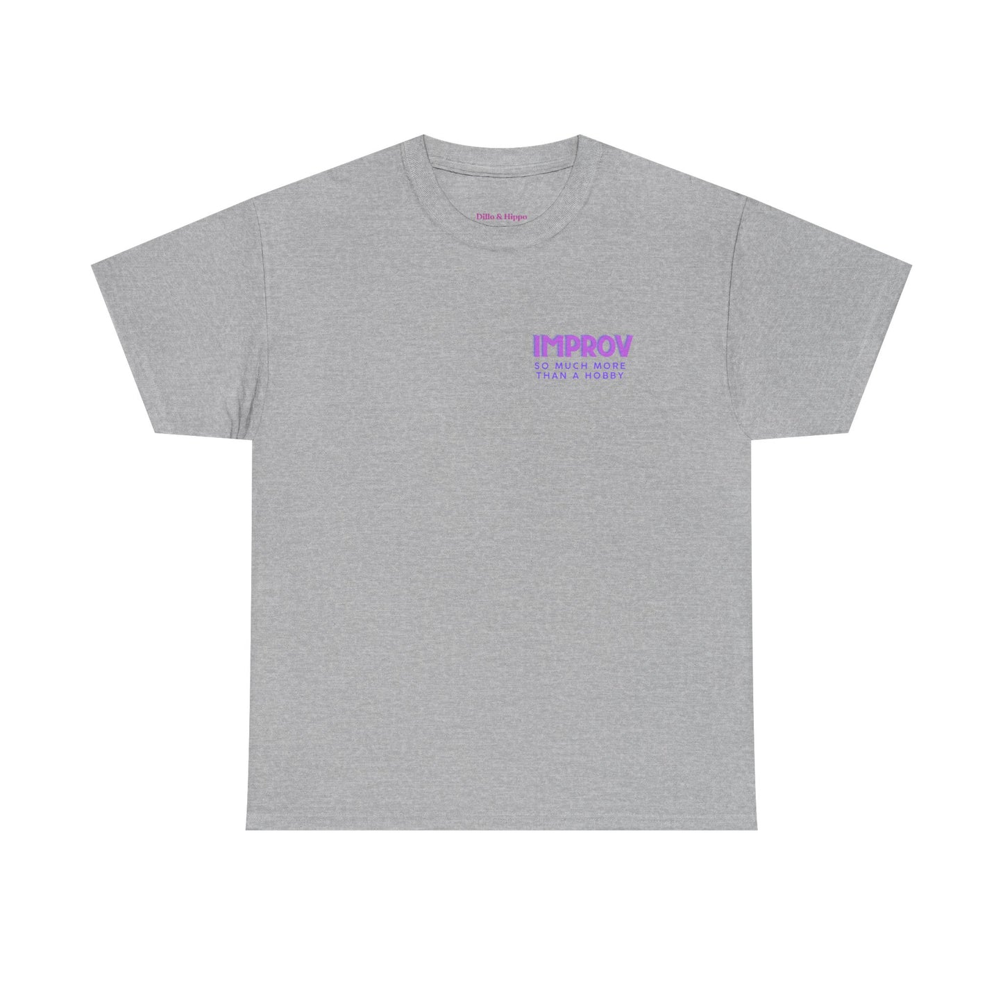 Improv, Multi Color "Yes, And" Double-sided // Colorful Affirmation Unisex Heavy Cotton Tee