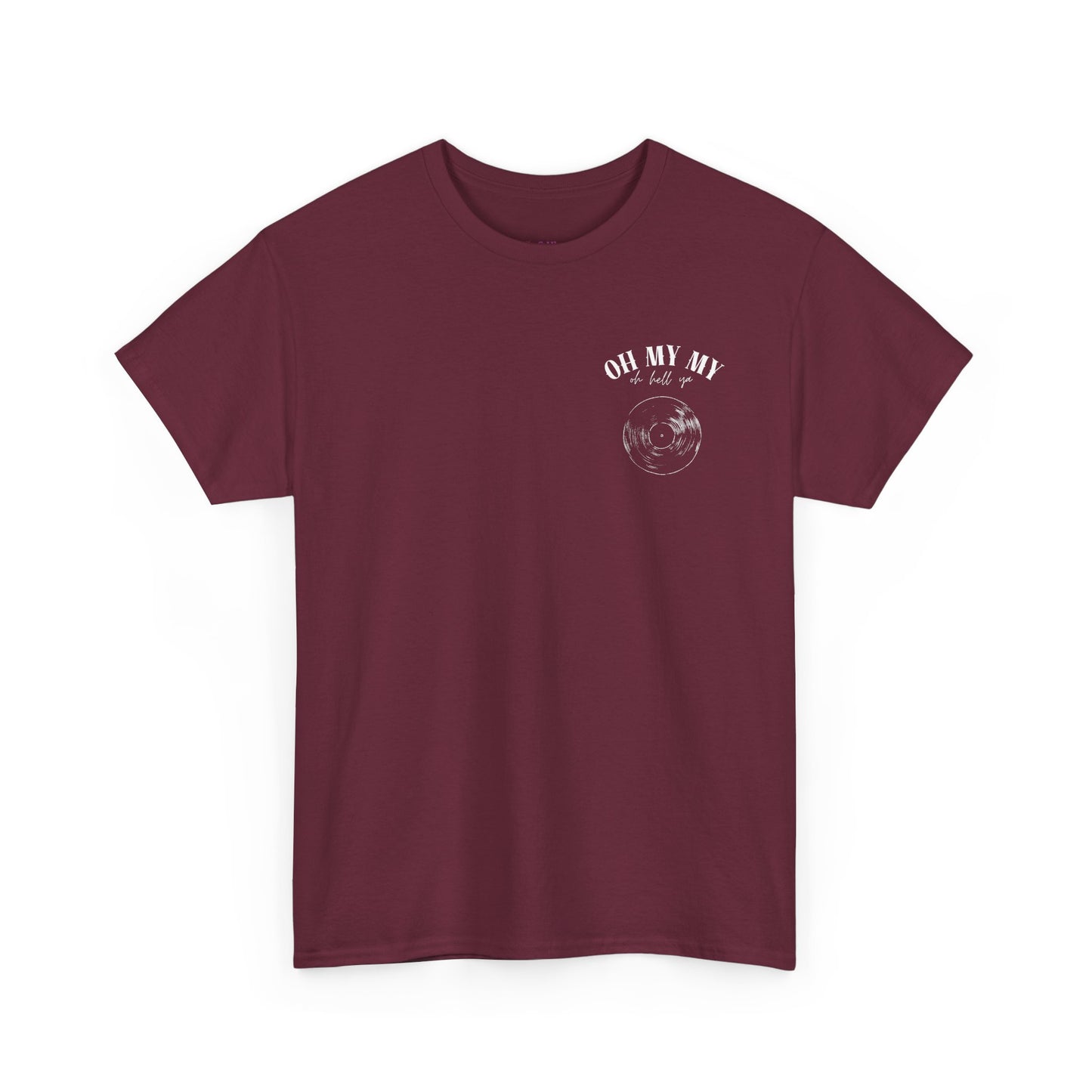Oh My My Vintage Vinyl Graphic - Pocket Placement // Unisex Heavy Cotton Tee - Perfect for Music Lovers