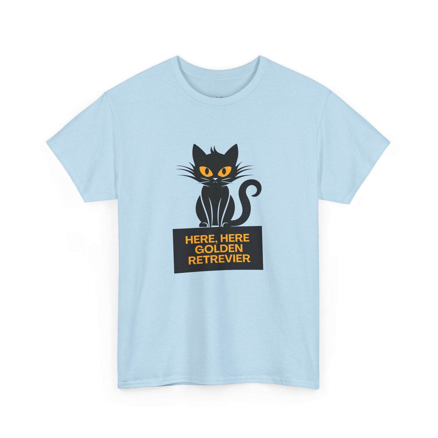 Black Cat with Sign // Unisex Heavy Cotton Tee