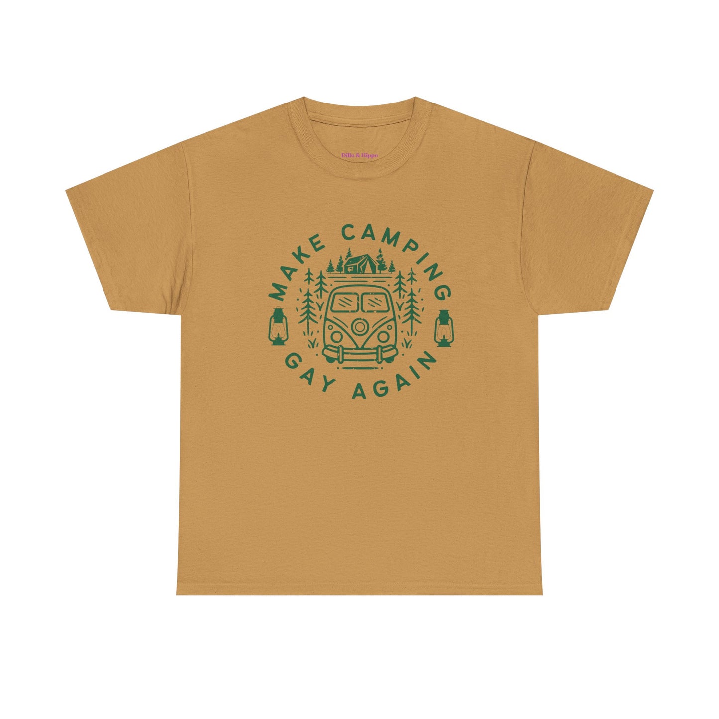 Make Camping Gay Again // Unisex Heavy Cotton Tee - Fun Outdoor Pride Shirt