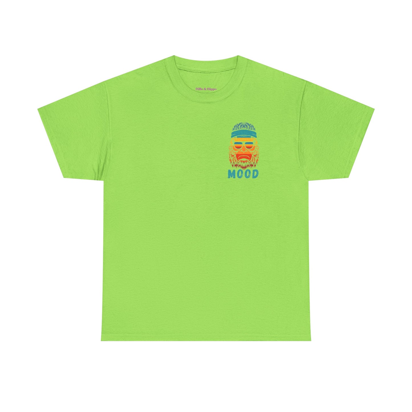 Bigfoot Mood - Pocket Placement // Retro Mood Unisex Heavy Cotton Tee - Colorful Graphic T-Shirt