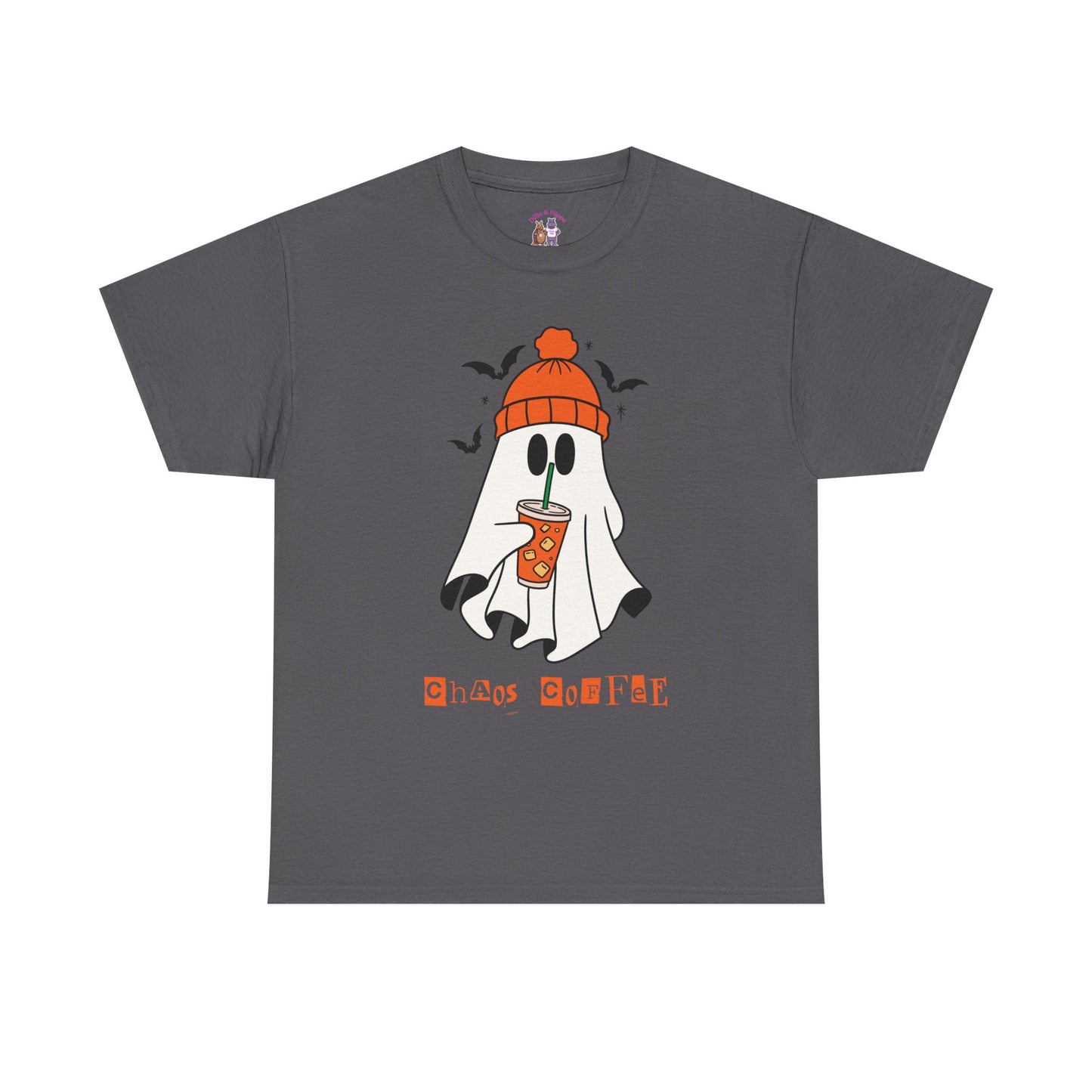 Ghostly Chill Unisex Heavy Cotton Tee, Halloween Shirt, Casual Wear, Fall Fashion, Cute Ghost Tee, Spooky Vibes