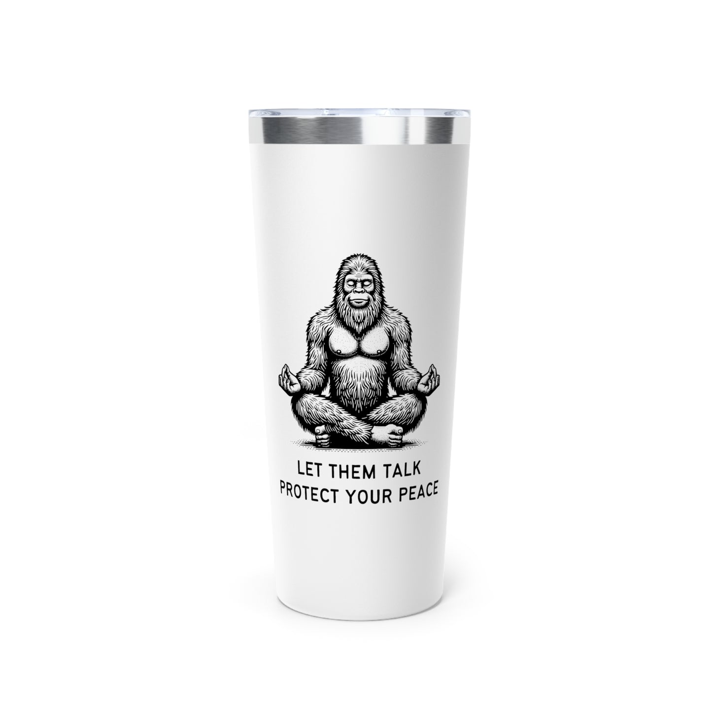 Bigfoot Let Them Talk // Copper Vacuum Insulated Tumbler, 22oz - Blue Text