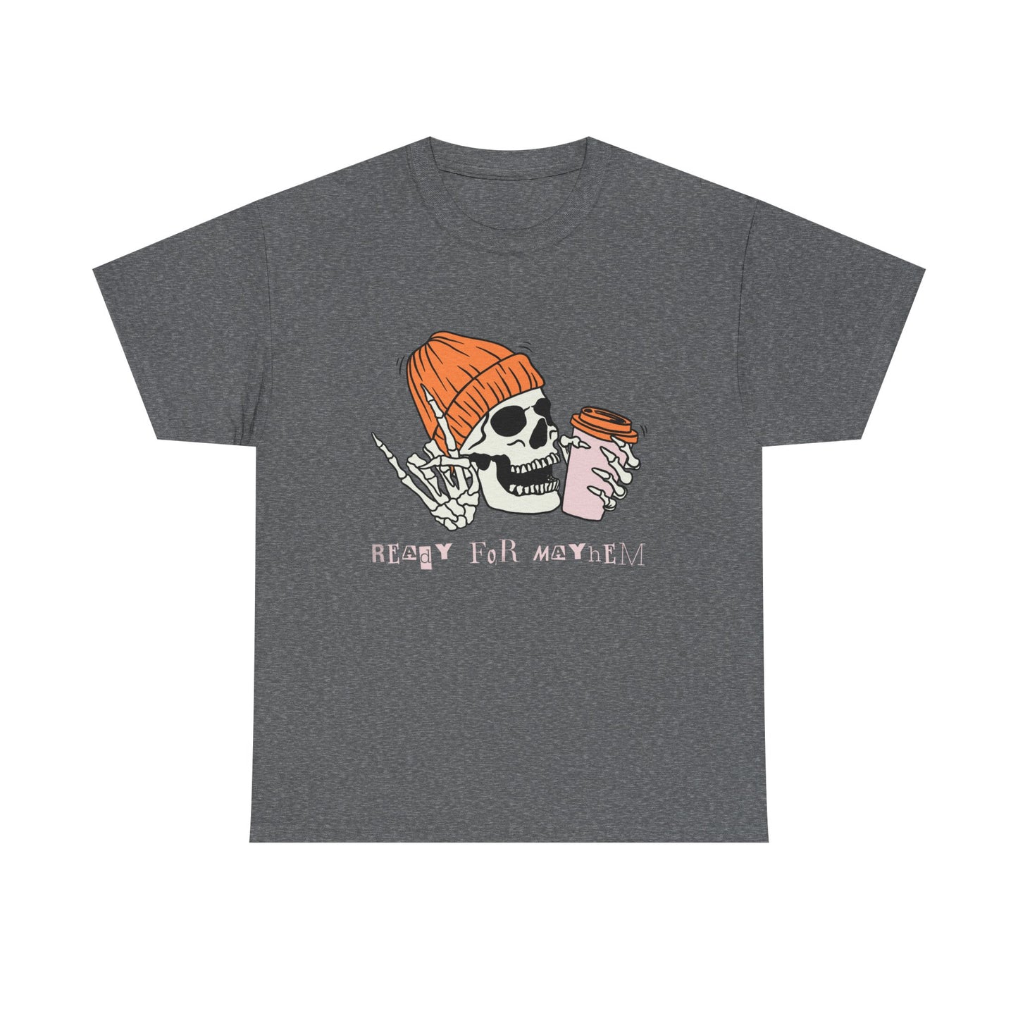 Skull Graphic Tee, Unisex Heavy Cotton, Casual Streetwear, Grunge Aesthetic, Halloween Costume, Gift for Him/Her
