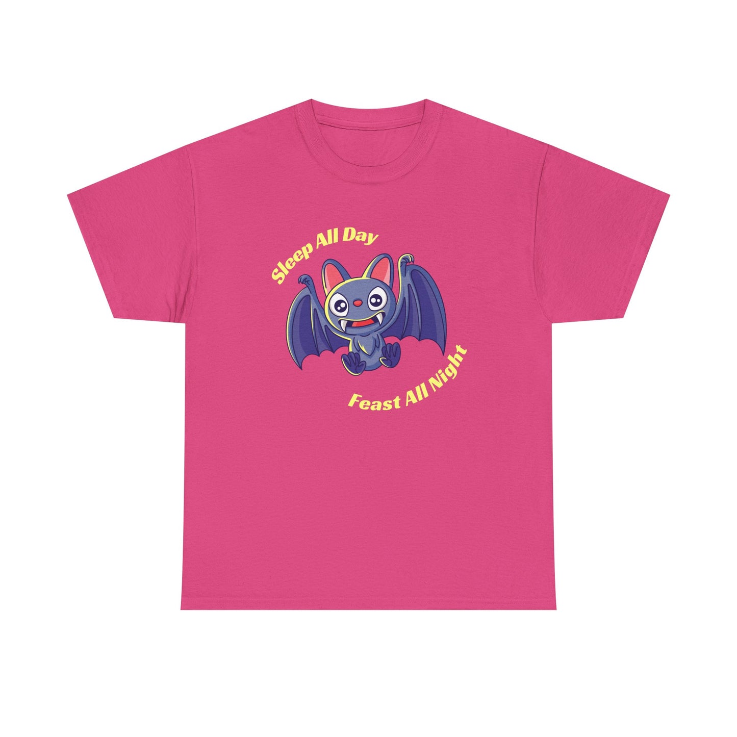 Cute Bat Unisex Heavy Cotton Tee - Fun Graphic Tee, Halloween Costume Shirt, Gift for Kids, Animal Lover Tee, Everyday Casual Wear