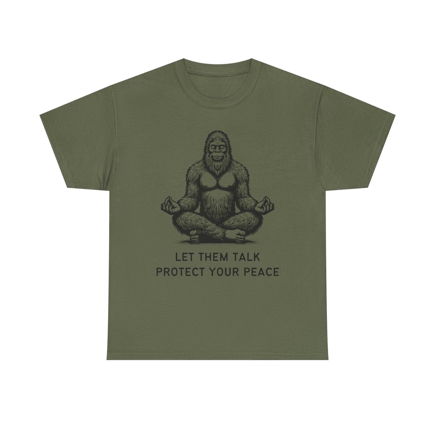 Bigfoot - Protect Your Peace // Unisex Heavy Cotton Tee - Comfortable, Relaxed Fit T-Shirt for Chill Vibes & Mental Health