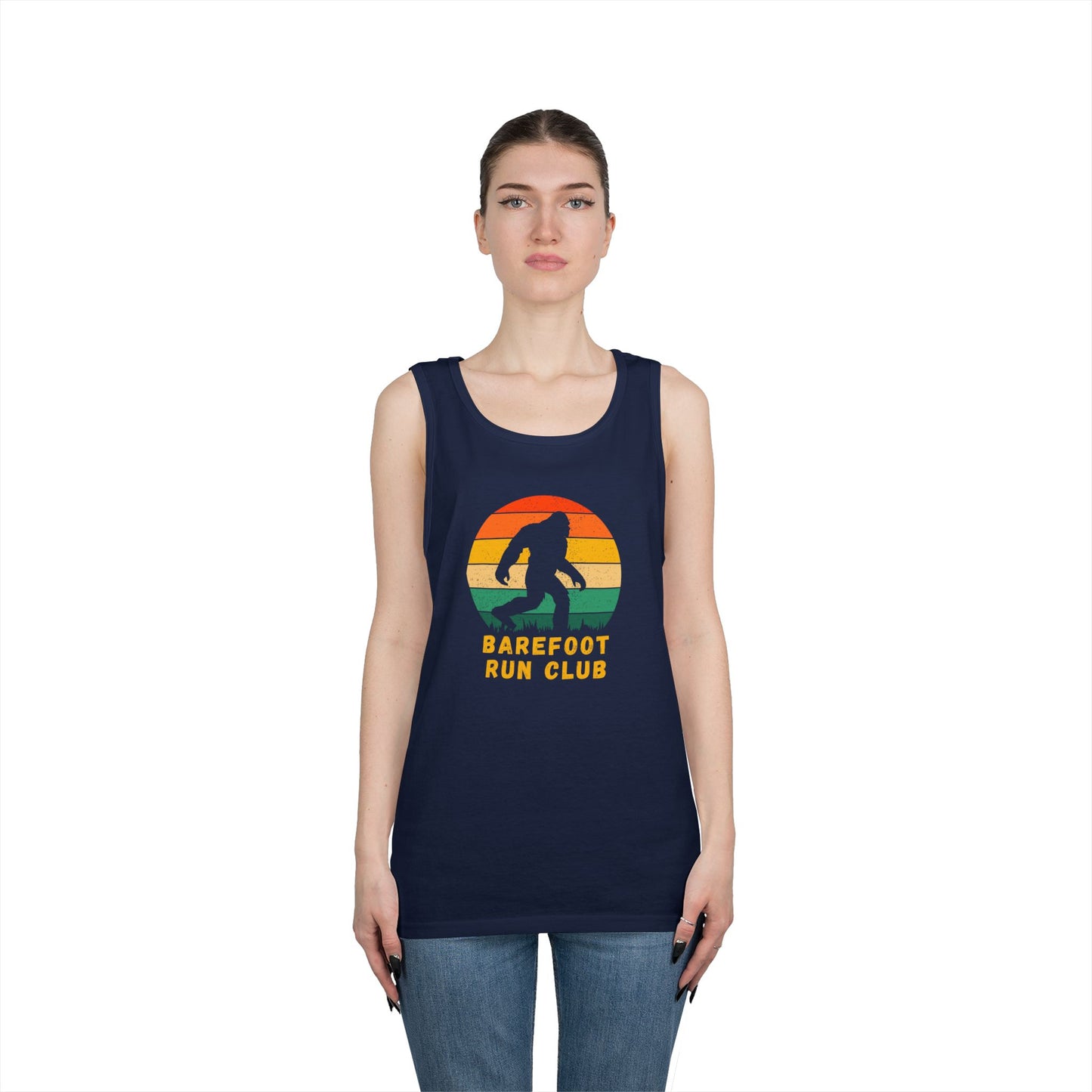 Barefoot Run Club Silhouette // Unisex Heavy Cotton Tank Top