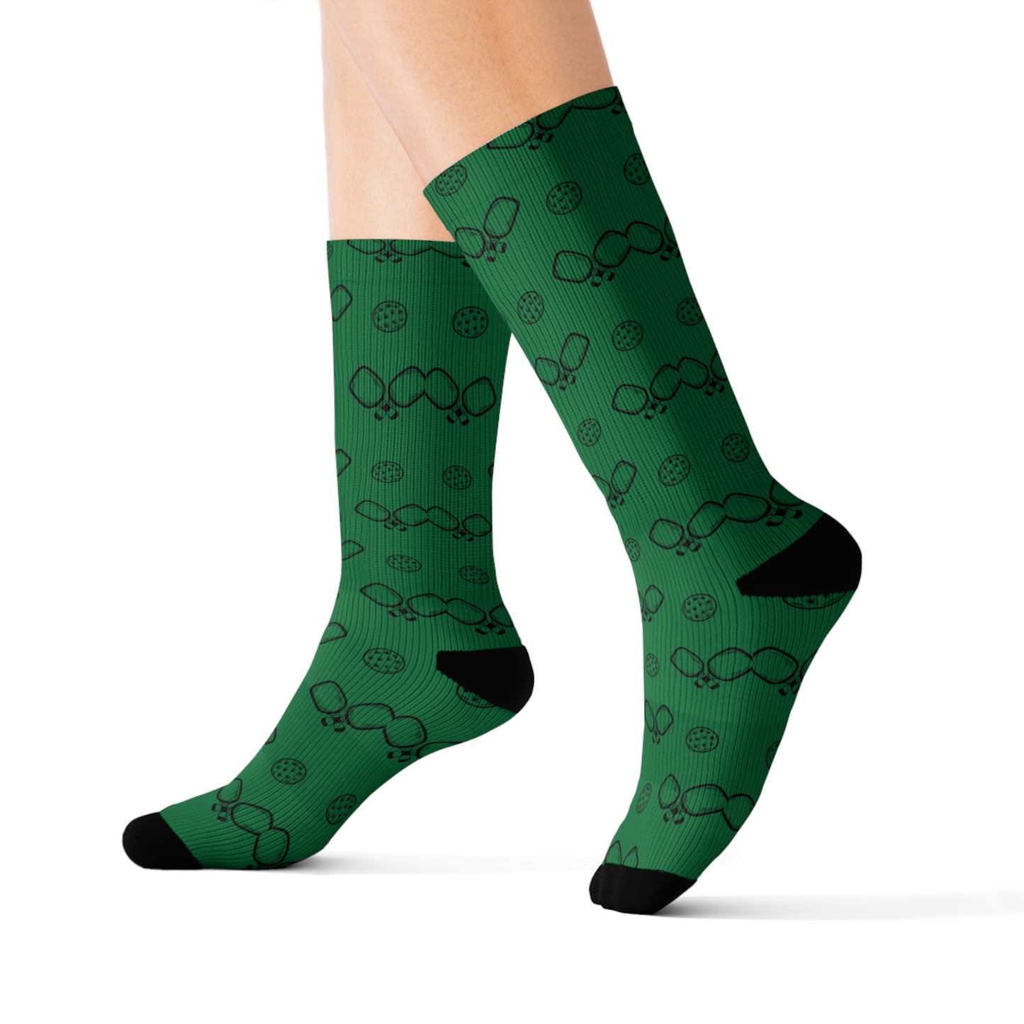Green Pickleball Sublimation Socks
