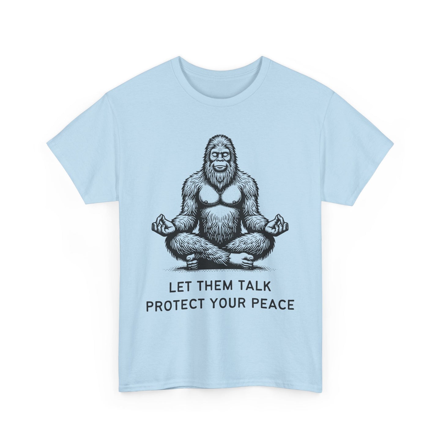 Bigfoot - Protect Your Peace // Unisex Heavy Cotton Tee - Comfortable, Relaxed Fit T-Shirt for Chill Vibes & Mental Health