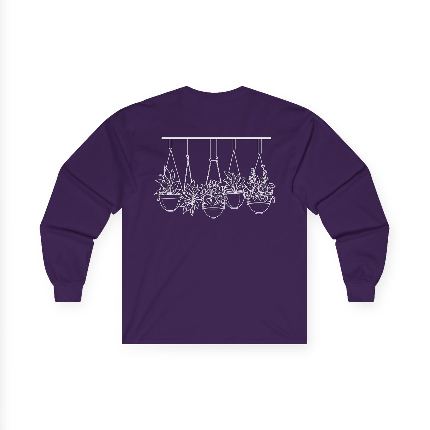 Hangin' With My Buds // Unisex Ultra Cotton Long Sleeve Tee - 'Happy Plants' Botanical Design