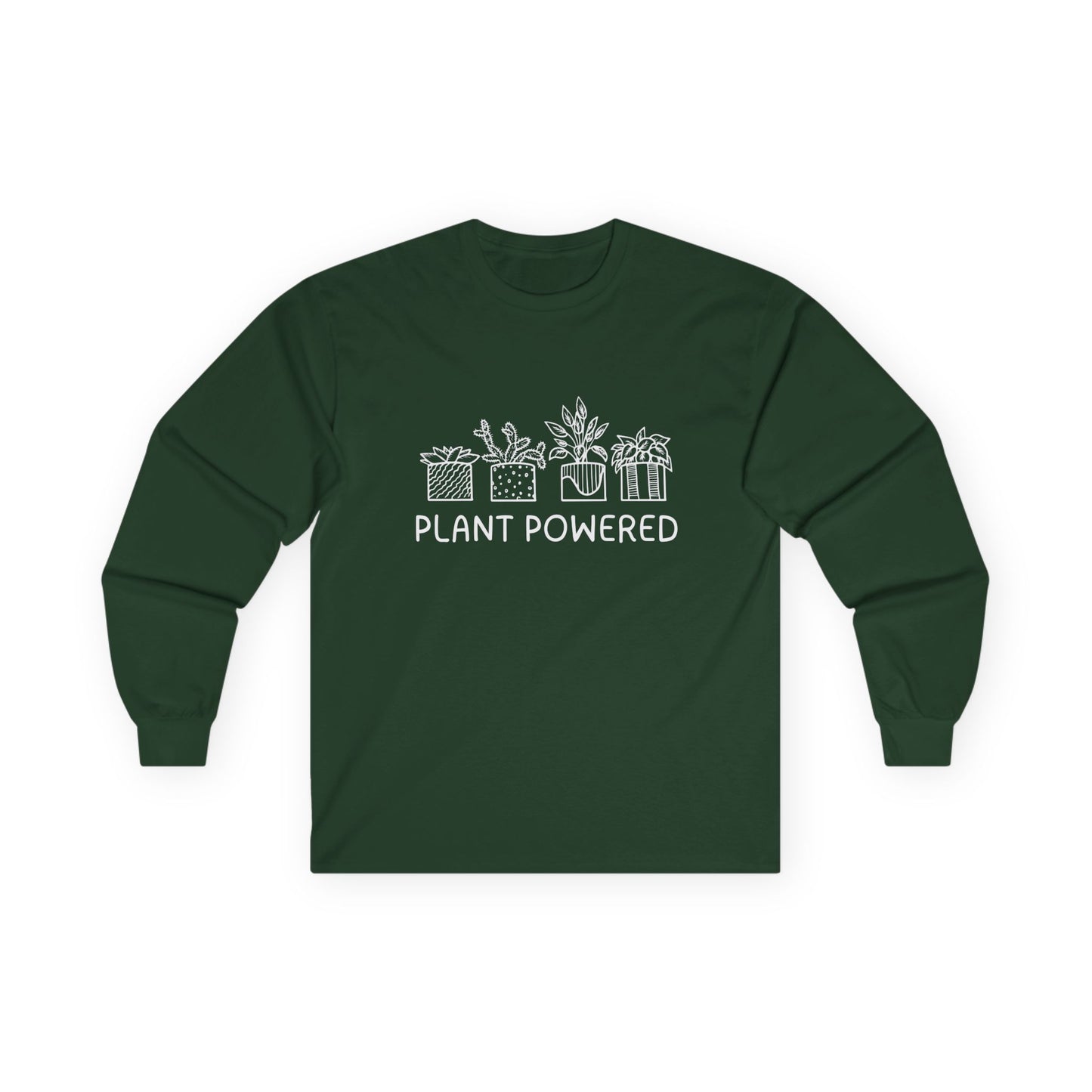 Plant Powered // Unisex Long Sleeve Tee - Eco-Friendly Plant Lovers Shirt