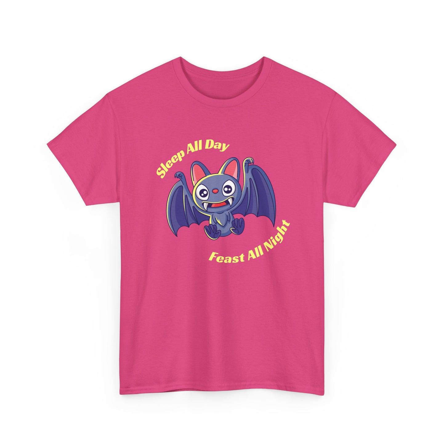 Cute Bat Unisex Heavy Cotton Tee - Fun Graphic Tee, Halloween Costume Shirt, Gift for Kids, Animal Lover Tee, Everyday Casual Wear