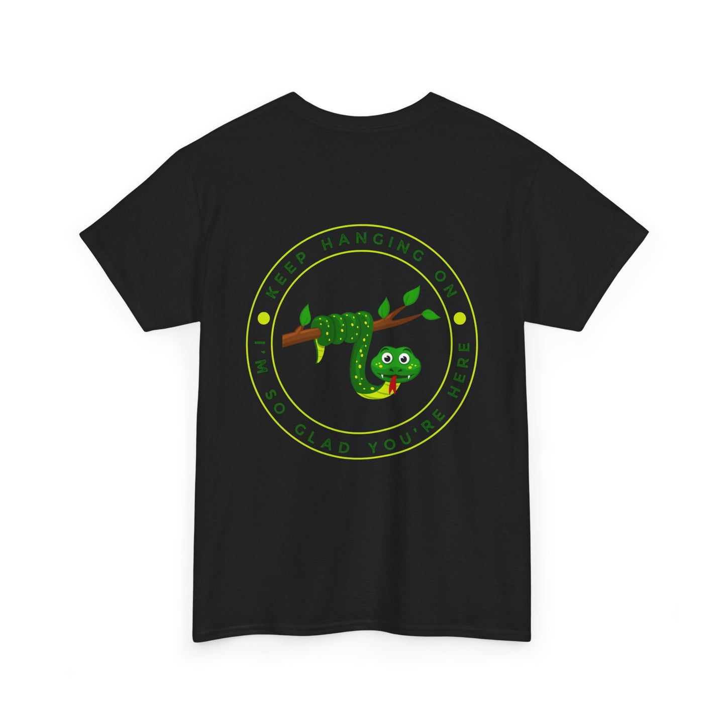 Keep Hanging On - Snake // Unisex Heavy Cotton Tee - Positive Message T-Shirt