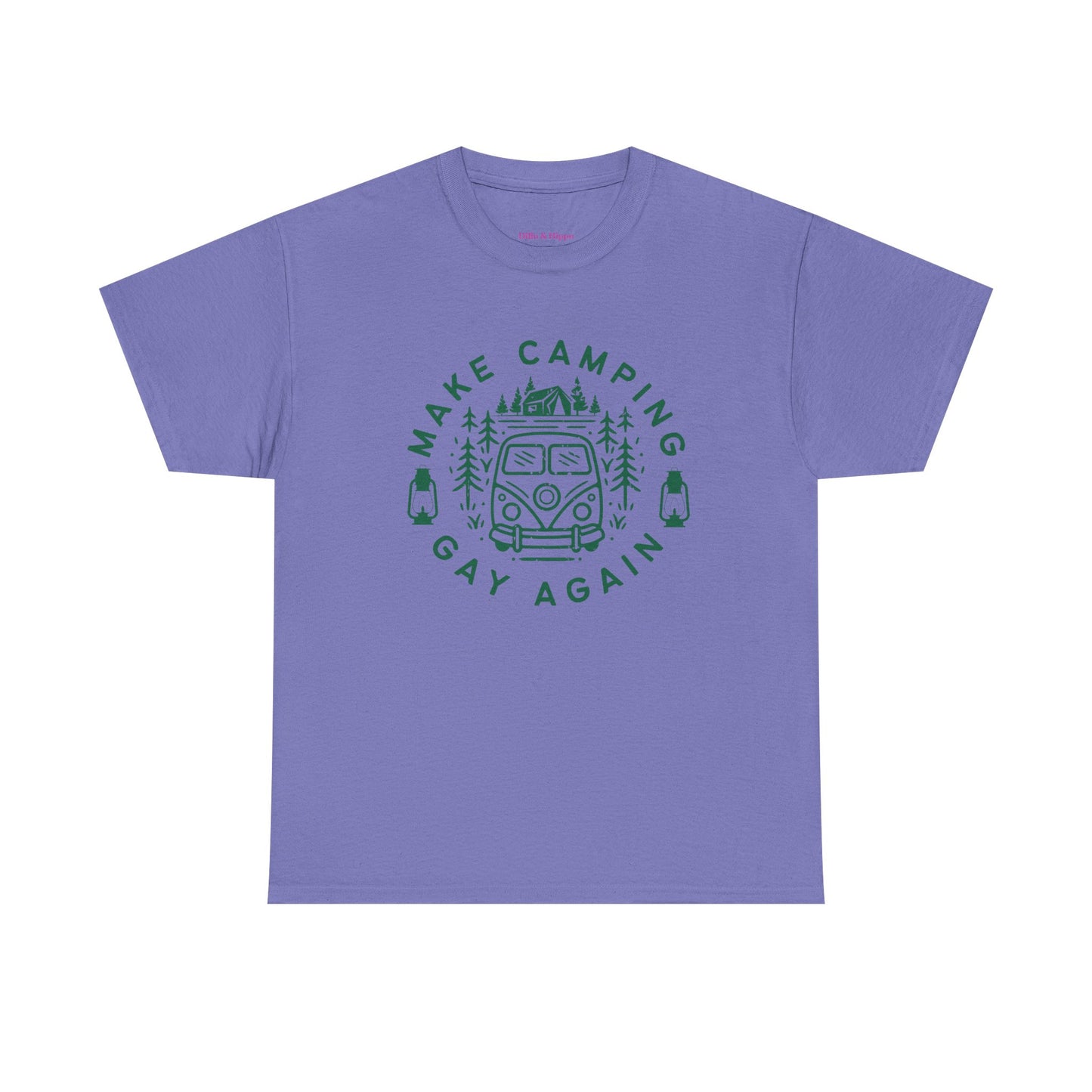 Make Camping Gay Again // Unisex Heavy Cotton Tee - Fun Outdoor Pride Shirt