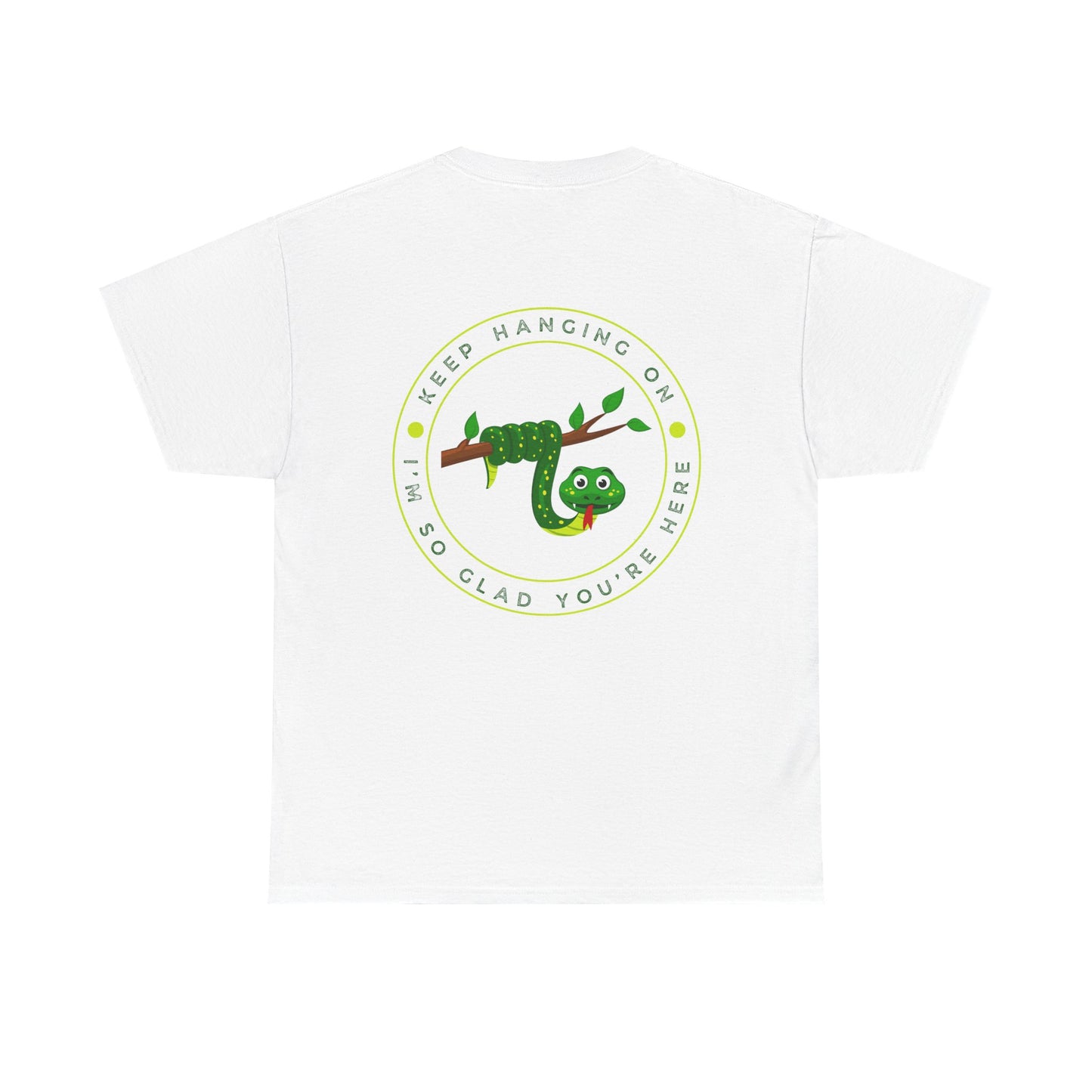 Keep Hanging On - Snake // Unisex Heavy Cotton Tee - Positive Message T-Shirt