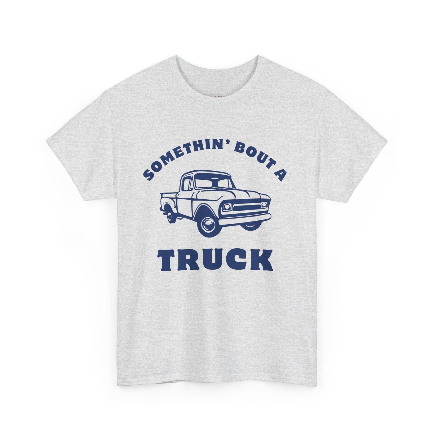 Somethin' Bout a Truck - Navy Pickup // Unisex Heavy Cotton Tee - Perfect for Truck Lovers
