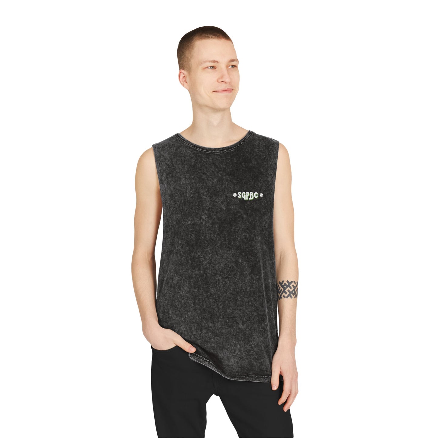 SGPBC White // Custom Unisex Stonewash Tank Top
