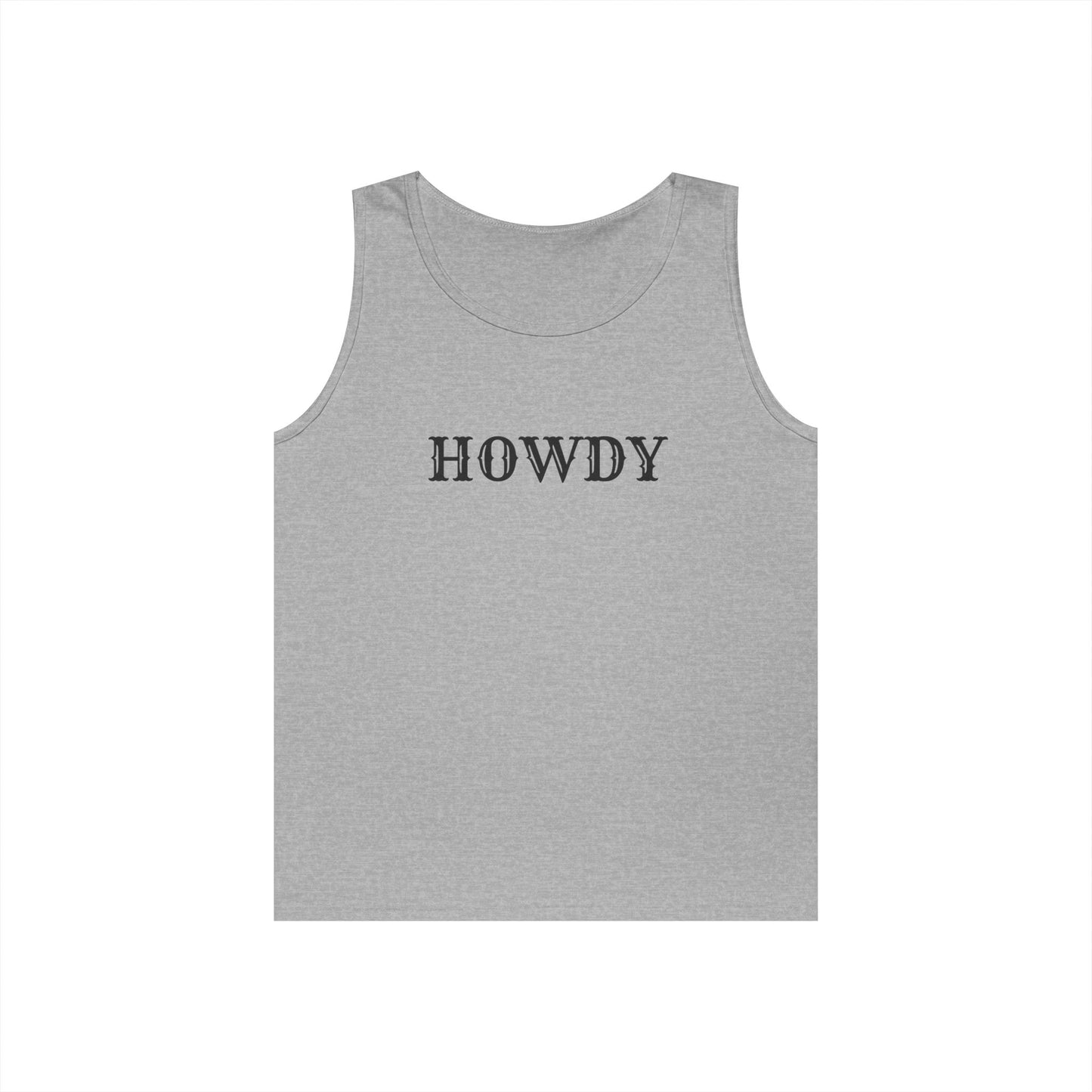 Howdy & Adios // Unisex Heavy Cotton Tank Top - Casual Summer Wear for Outdoors