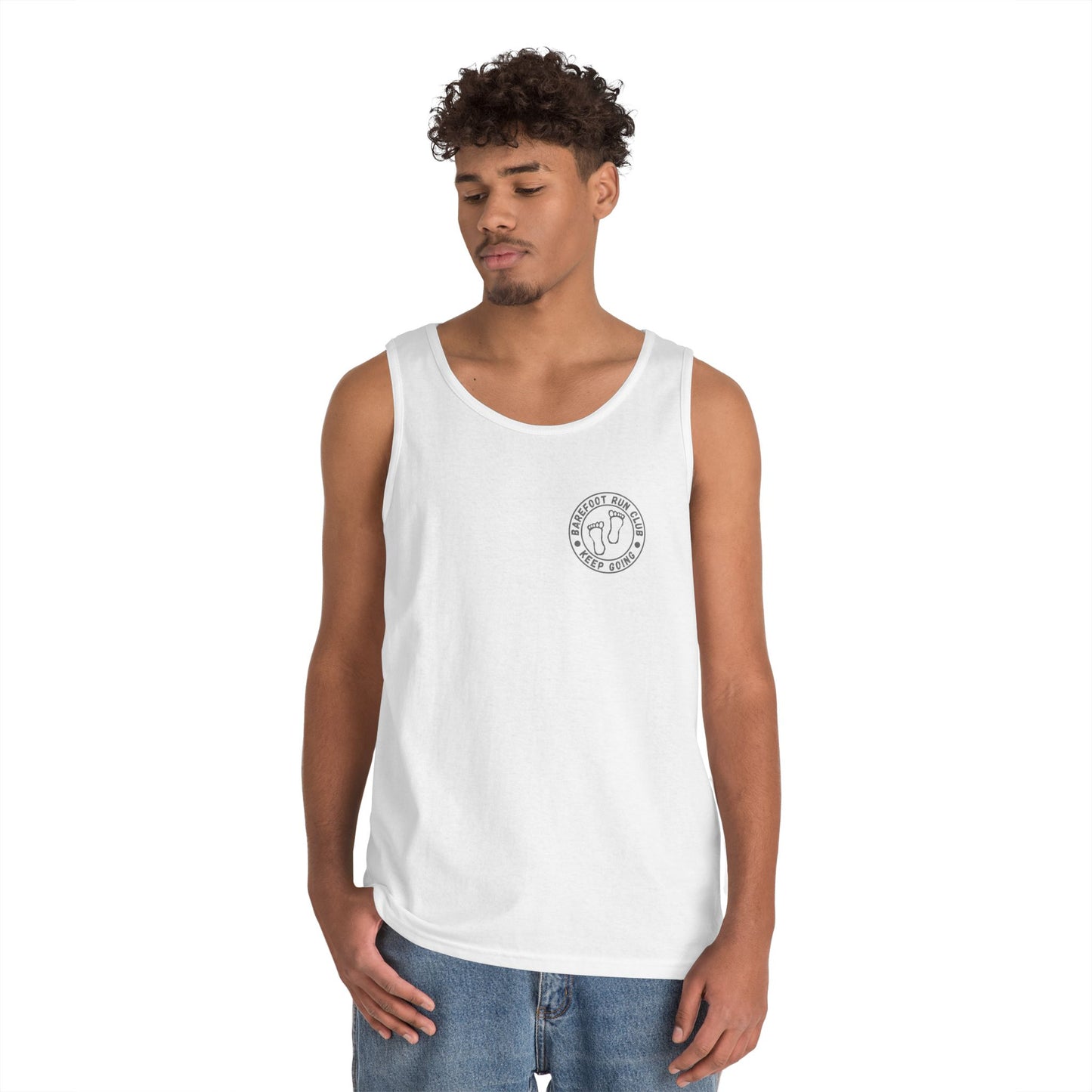 Barefoot Run Club // Bigfoot Founding Member // Double Sided Unisex Heavy Cotton Tank Top